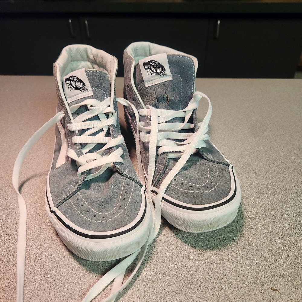 VANS Off The Wall SK8 HI Teal/White Skateboard Shoes Men's 7.5 Women's 9